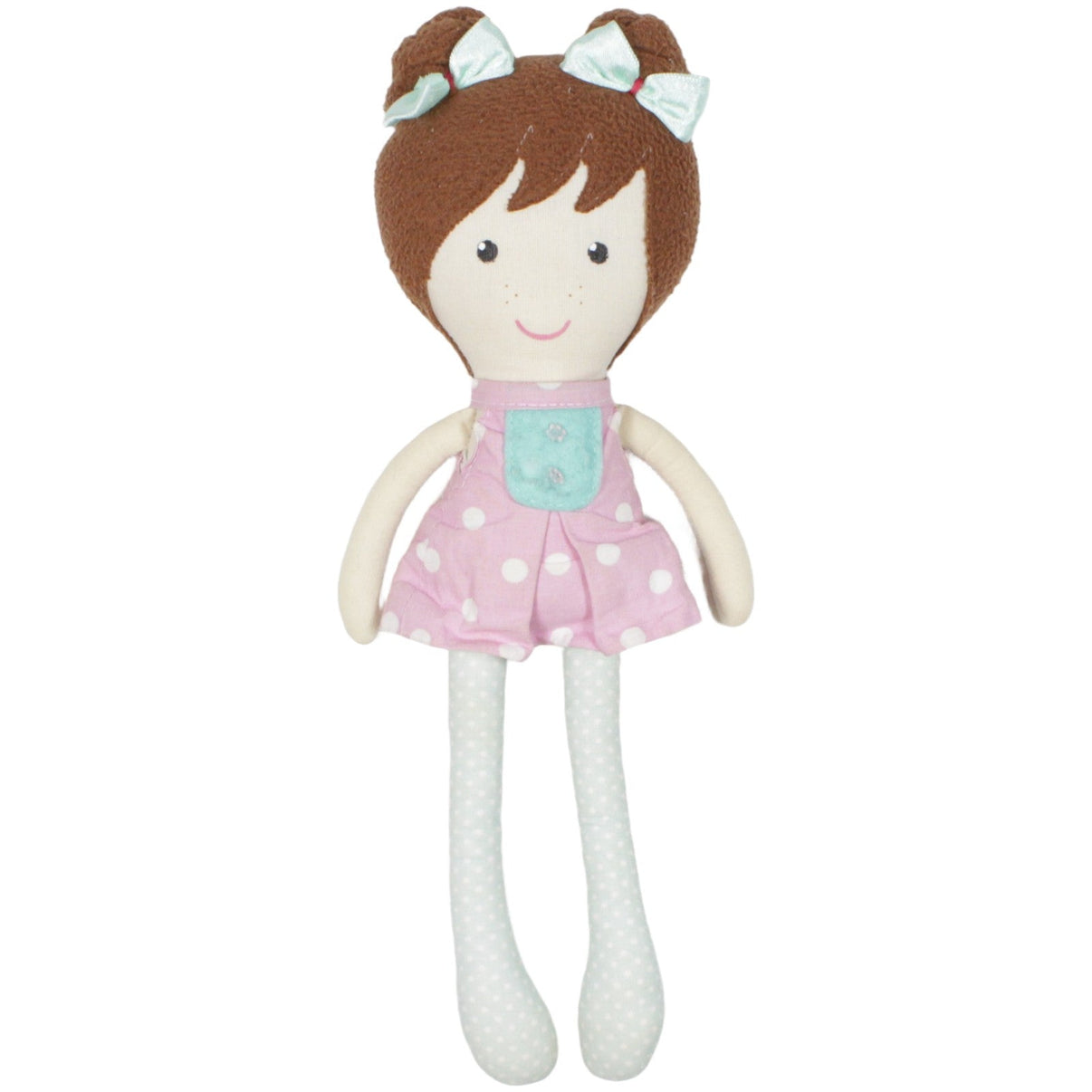 123000019960 DOLLSGALLERY My first Doll, Schlenker Mädchen mit rosa Kleid Weichkörperpuppe Kumpel Leo 35cm Beige Braun
