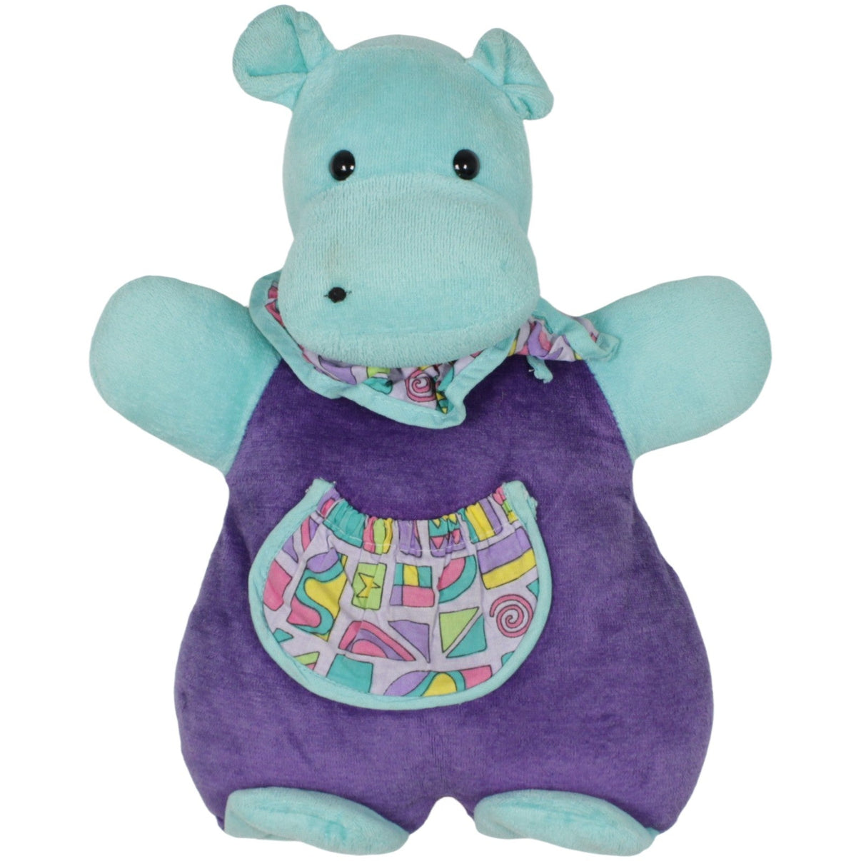 123000019961 Sterntaler Türkises Nilpferd mit Rassel Kuscheltier Kumpel Leo 30cm _Vintage_ Blau