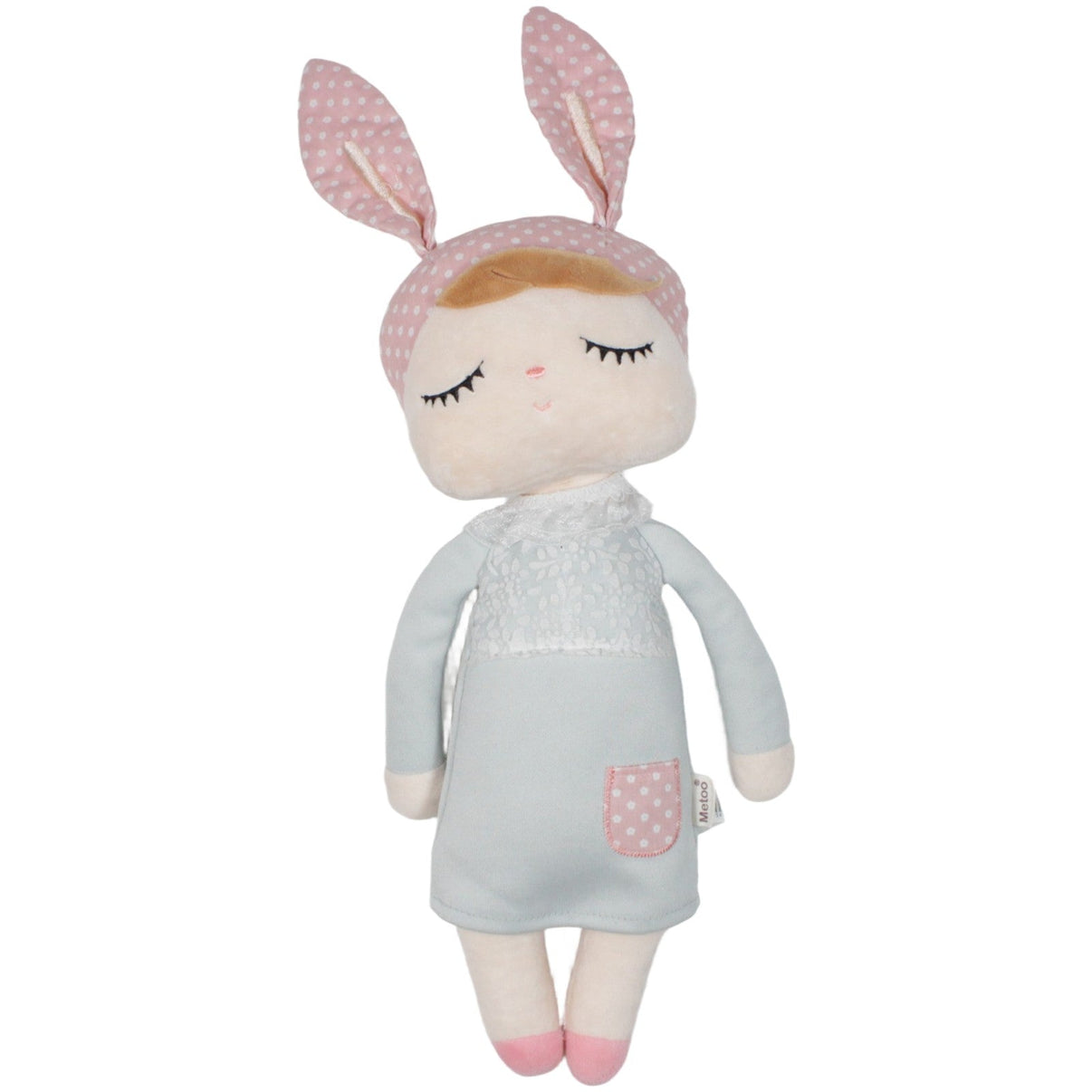 123000020116 metoo Metoo, großes schlafendes Hasen - Mädchen Puppe Kumpel Leo 35cm Beige Blau