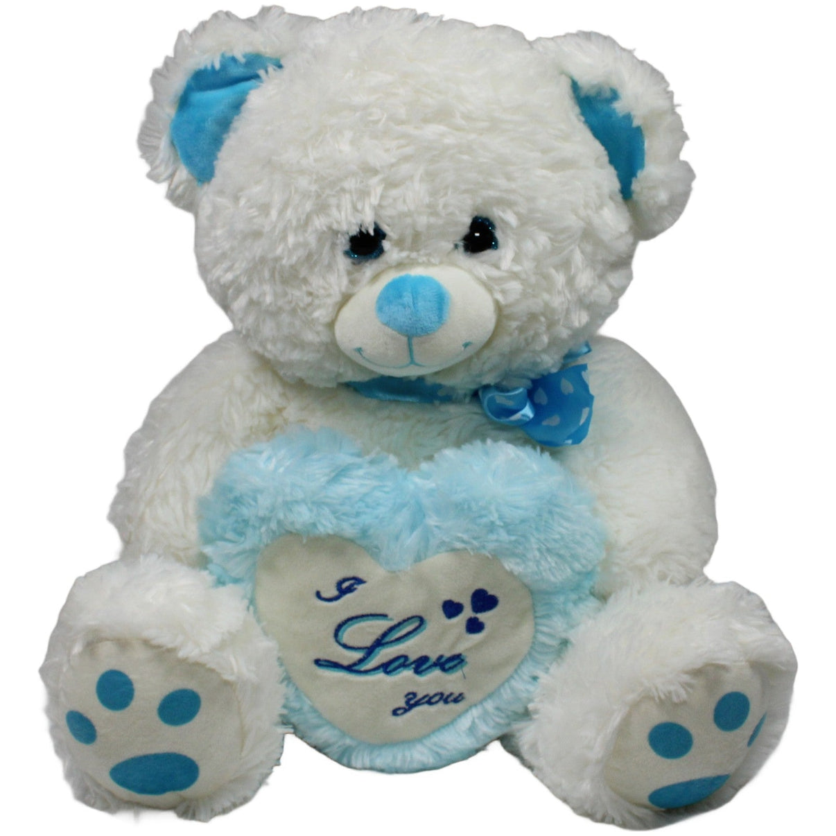123000020129 Morgenroth XXL Teddy mit Herz "I Love you", weiß - blau Kuscheltier Kumpel Leo 60cm Blau ebay - 20 - stofftiere