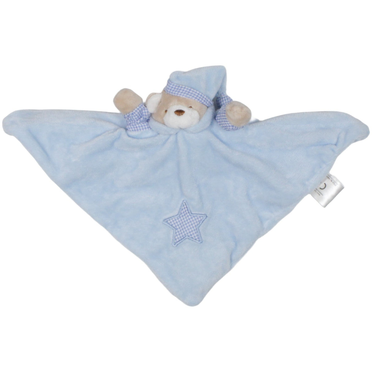 123000020181 Baum Trading BABYTOWN, Bär mit Zipfelmütze blau Schmusetuch mit Fingerpuppe Kumpel Leo 29cm Beige Blau