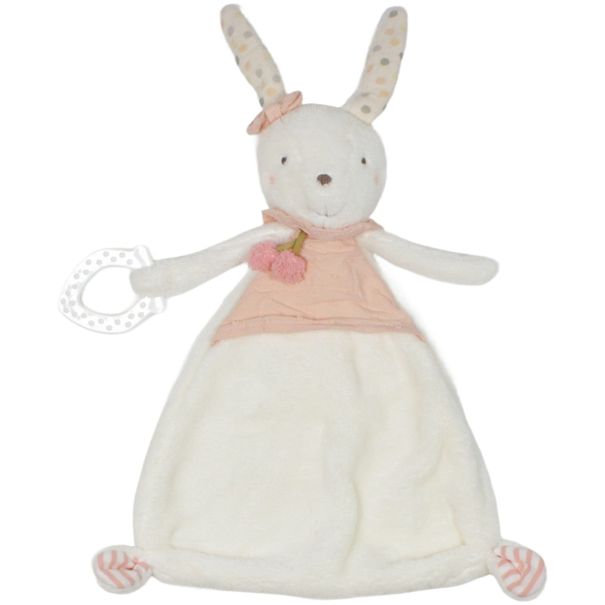 123000020195 Topomini Topolino, Hase mit Schleife Schmusetuch mit Beißring Kumpel Leo 27cm 37cm Beige
