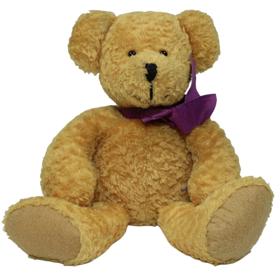 Schlenker Teddy mit lila Schleife, hellbraun