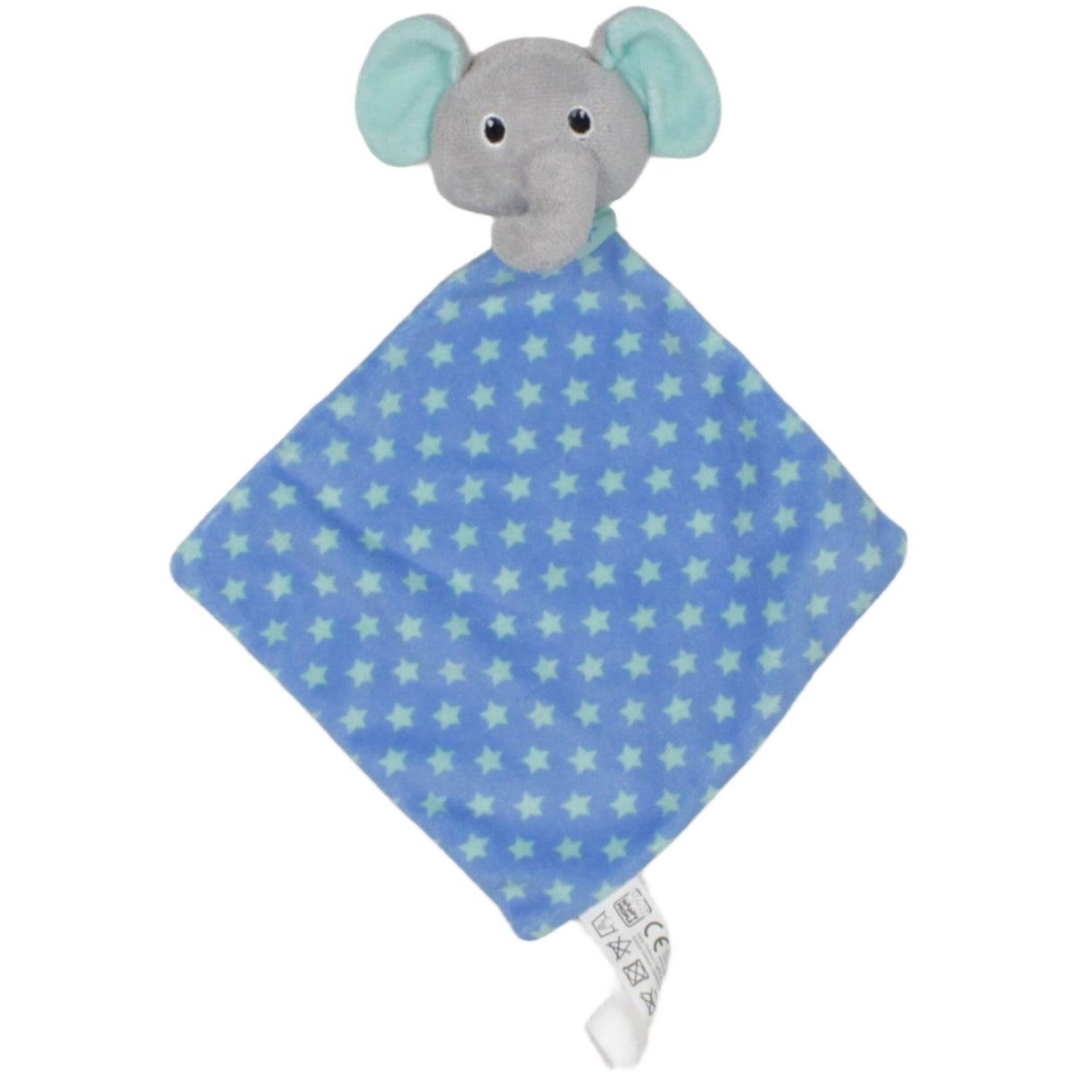123000020306 Happy People Süßer Elefant mit Sternen, blau Schmusetuch mit Rassel Kumpel Leo 22cm 27cm Blau