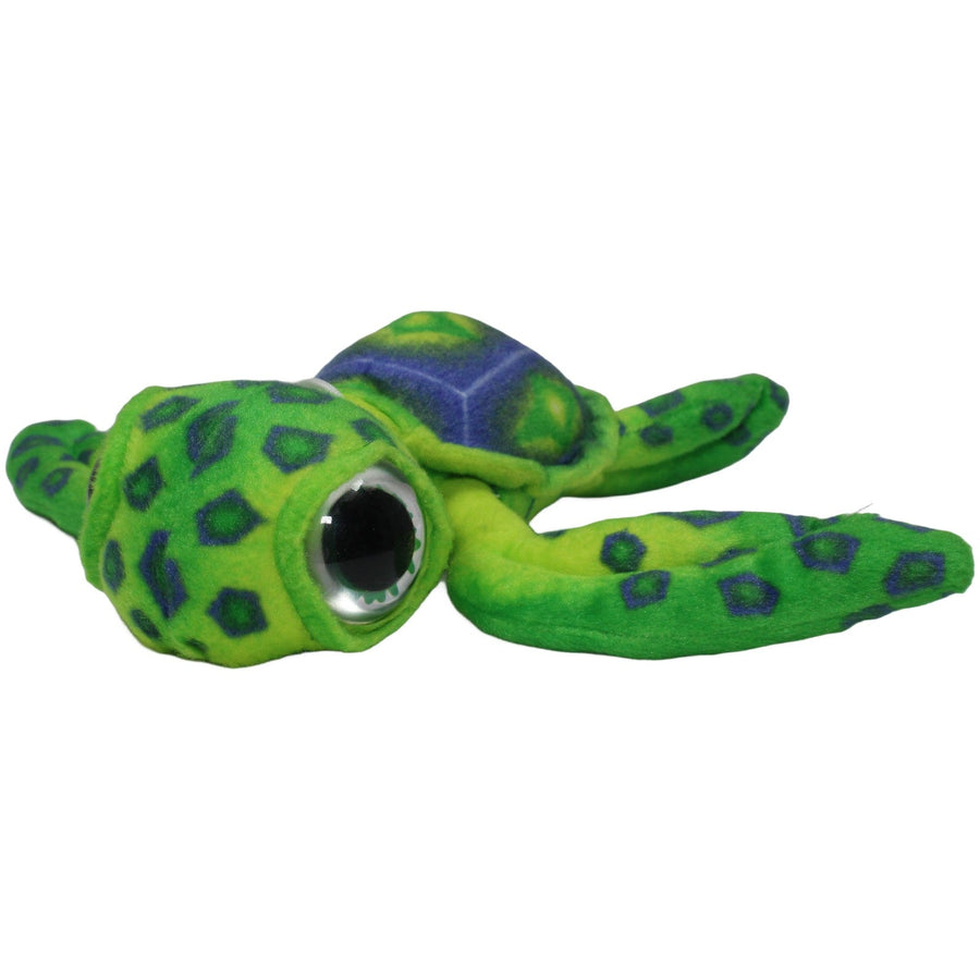 Grüne Schildkröte mit blauem Muster