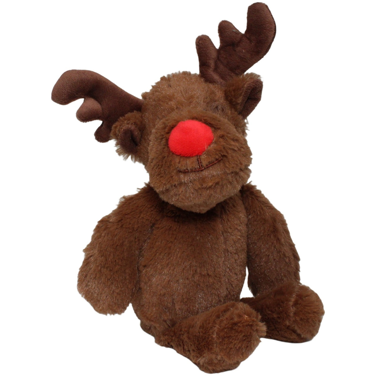 123000020446 IDO PROMOTION Süßes weiches Rentier mit roter Nase Kuscheltier Kumpel Leo 30cm Braun ebay - stofftiere