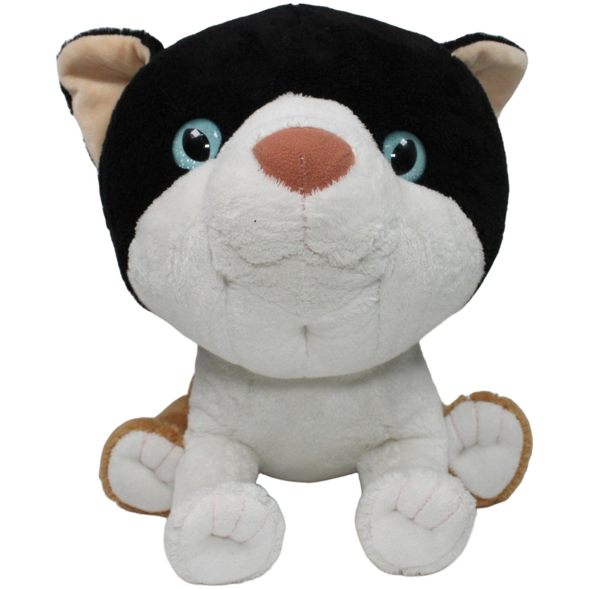 123000020455 Commonwealth Toy & Novelty Head First Big, dreifarbige Katze Kuscheltier Kumpel Leo 2002 20cm 25cm