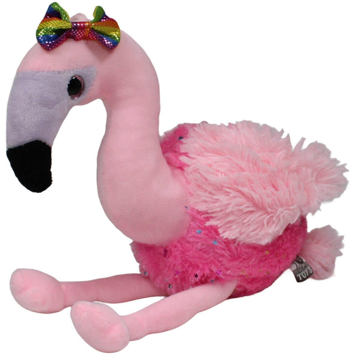 123000020478 FLOTI Flos Toys, Flamingo mit Glitzersternen Kuscheltier Kumpel Leo 30cm ebay - stofftiere Flamingo