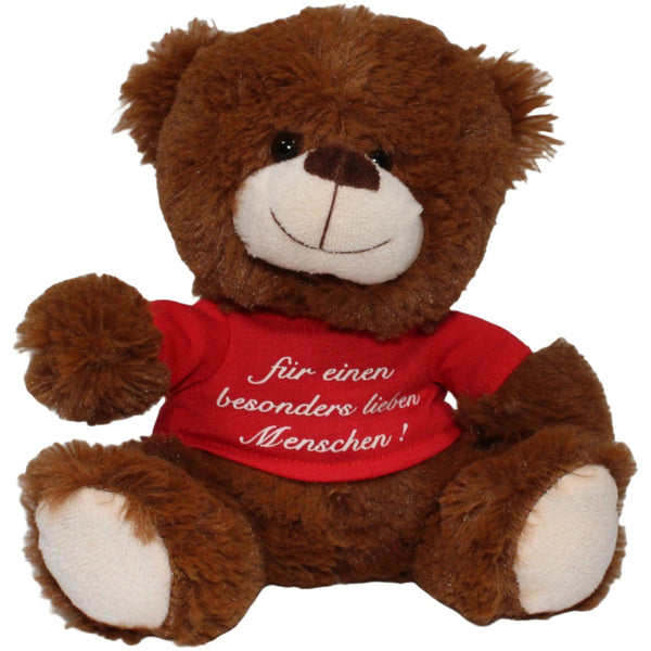 Brauner Teddybär mit Shirt "für einen besonders lieben Menschen"