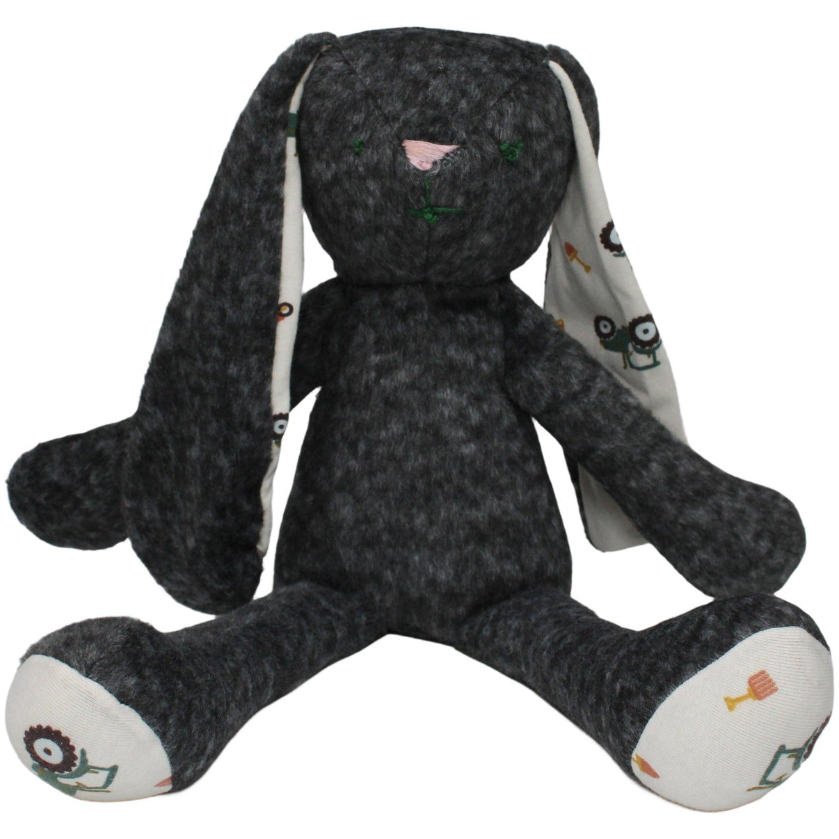 123000020566 Unbekannt XL Schlenker Hase mit Bauernhof - Muster, dunkelgrau Kuscheltier Kumpel Leo 35cm ebay - stofftiere Gebraucht