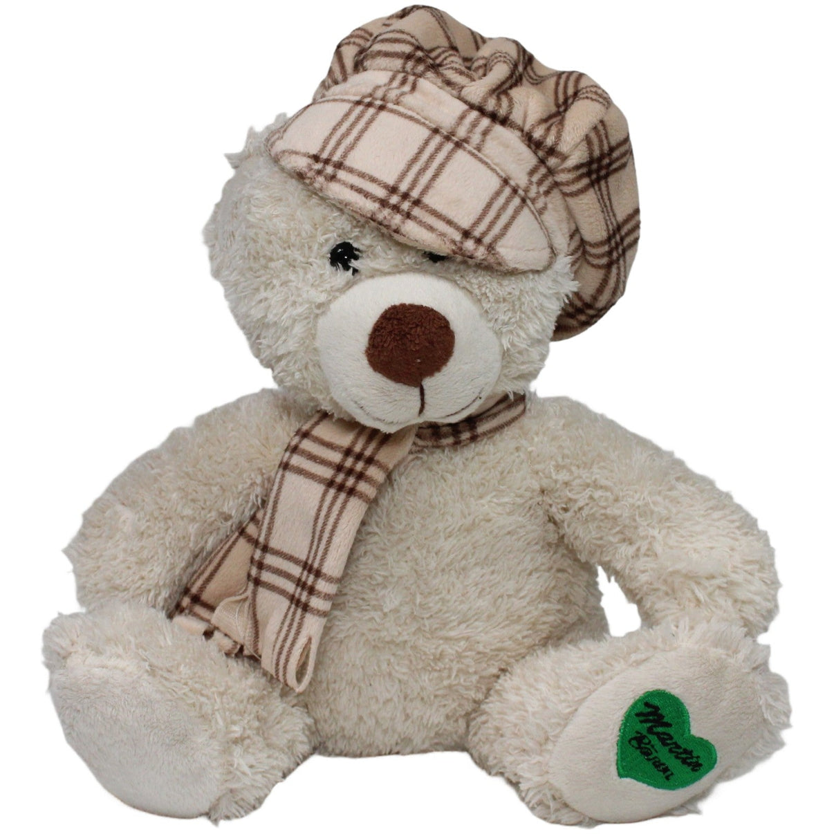 123000020582 Martin Bären Beiger Teddy mit großer Mütze & Schal, sitzend Kuscheltier Kumpel Leo 22cm Beige ebay - stofftiere