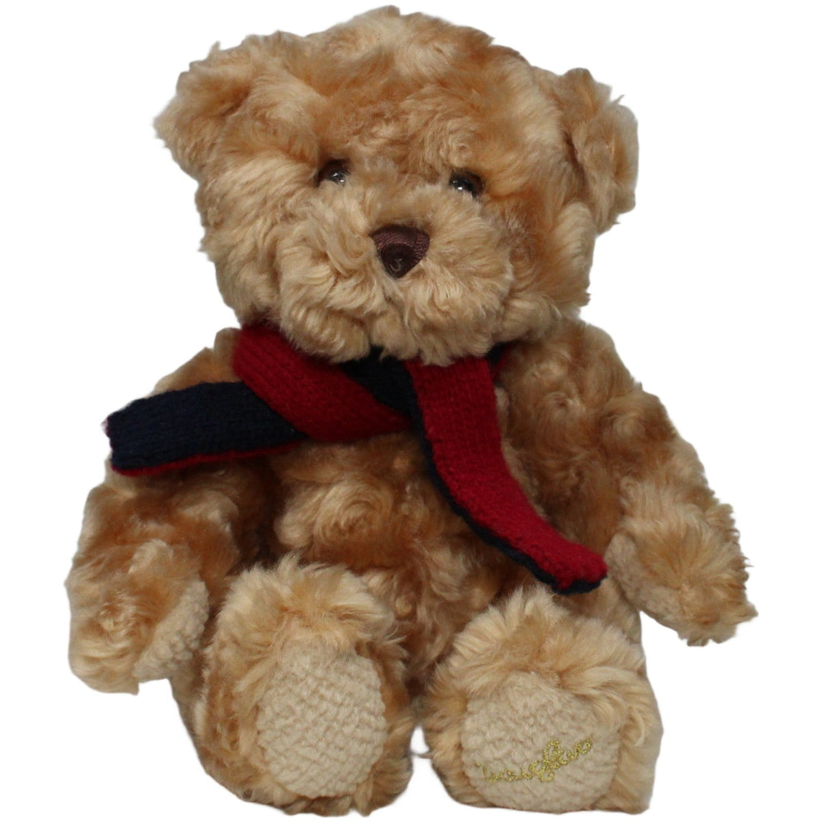 123000020624 Douglas Teddy mit rot-blauem Schal, 2002 Kuscheltier Kumpel Leo 2002 25cm Blau