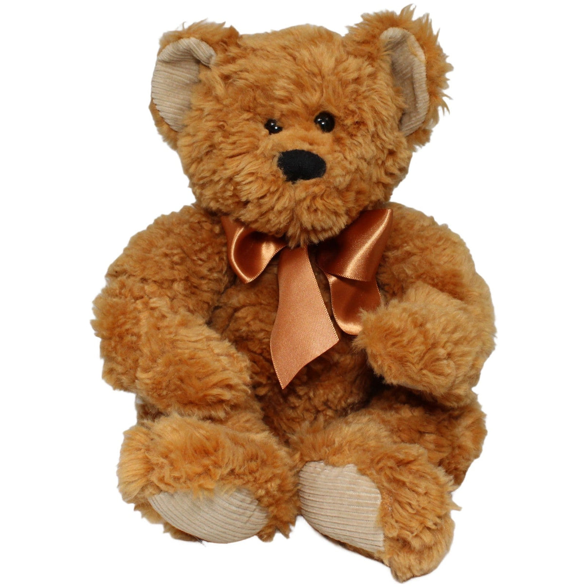 123000020643 Uni - Toys Teddybär mit Cordstoff & Schleife, groß Kuscheltier Kumpel Leo 35cm Beige Braun