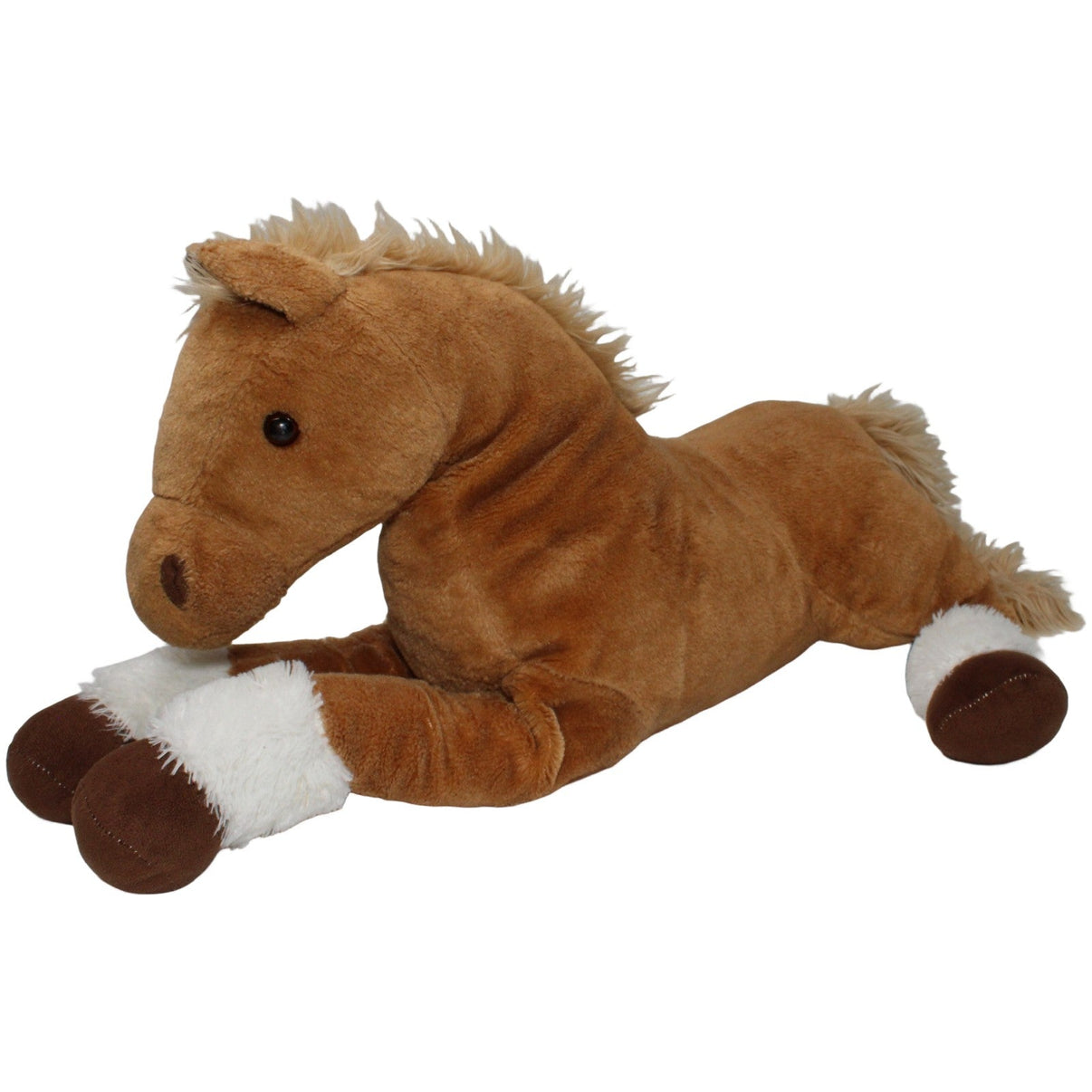 123000020656 Bob der Bär Braunes XXL Pferd, liegend Kuscheltier Kumpel Leo 60cm Beige Braun