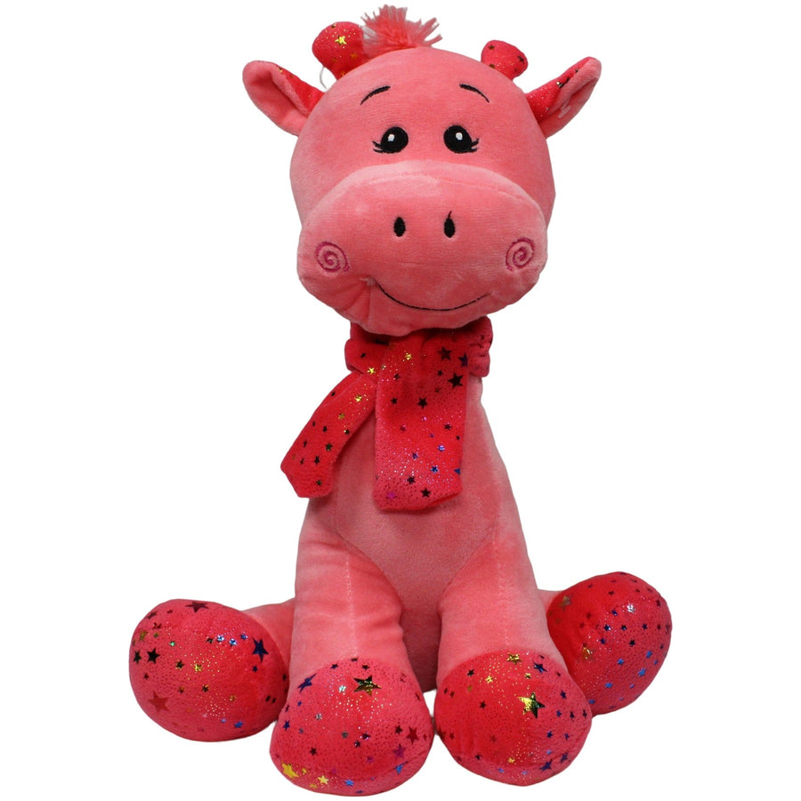 Große Giraffe mit Schal, pink
