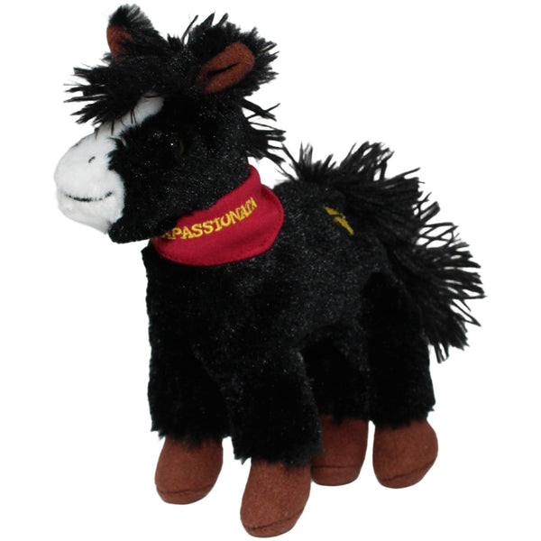 Pferd mit Halstuch, schwarz-weiß