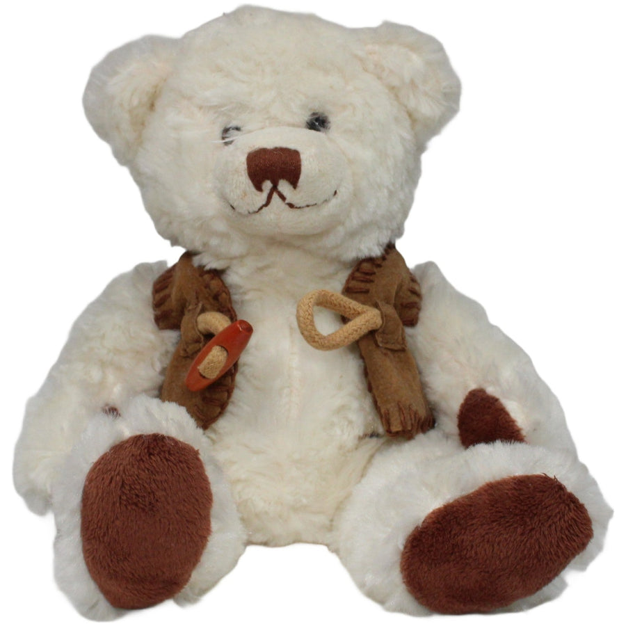 Weißer Teddybär mit brauner Weste