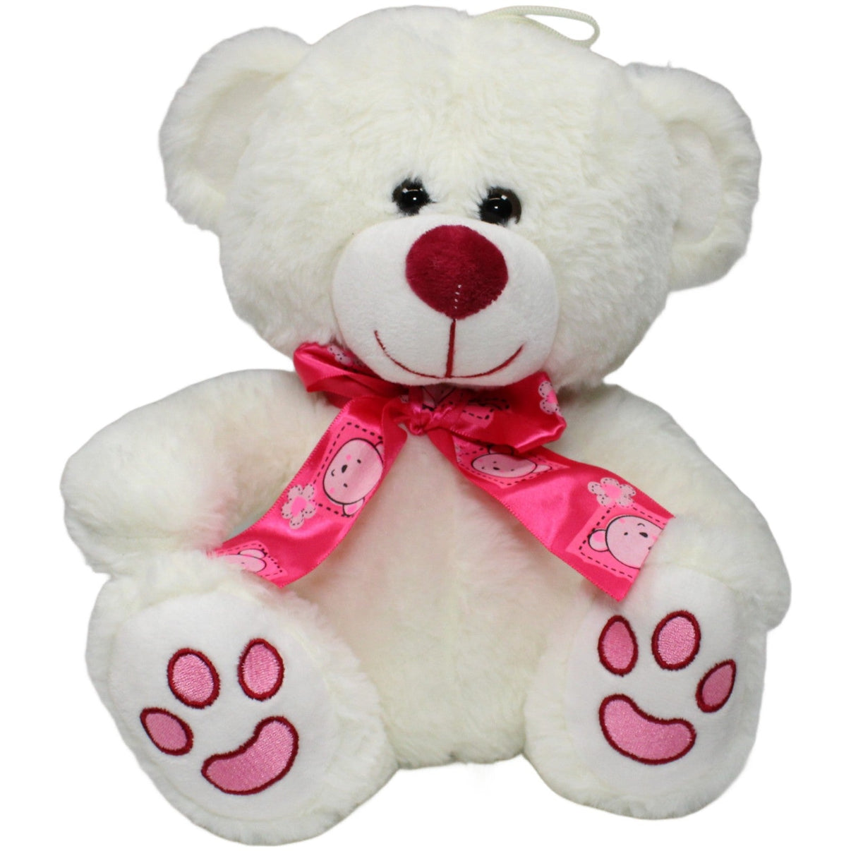 123000020850 Deef Teddybär mit pinker Schleife, weiß Kuscheltier Kumpel Leo 28cm ebay - stofftiere Gebraucht