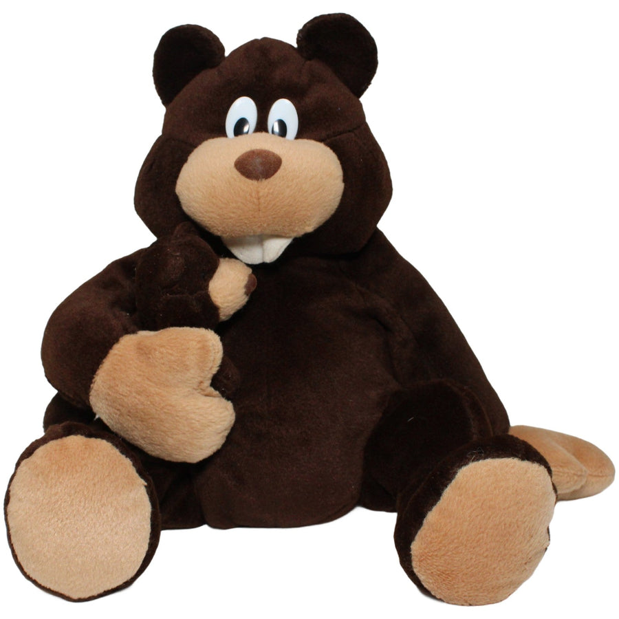 Sitzender Biber mit Baby
