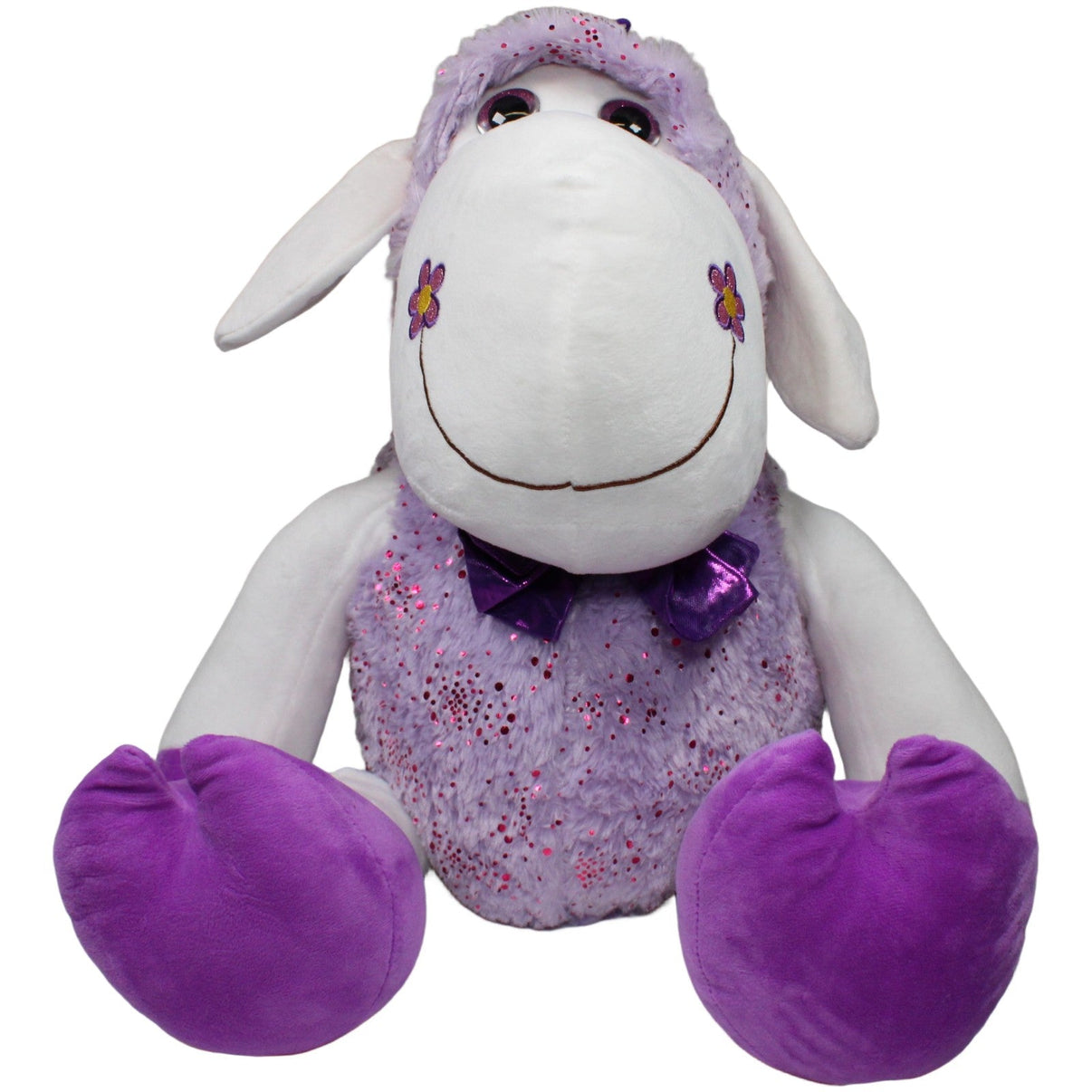 123000020961 FLOTI Flos Toys, lila XXL Schaf mit Fliege & Glitzer Kuscheltier Kumpel Leo 70cm ebay - 20 - stofftiere Gebraucht