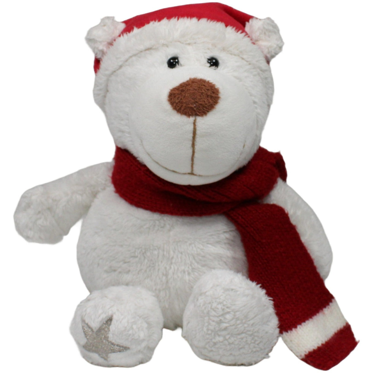 123000020989 Unbekannt Schlenker - Eisbär mit roter Zipfelmütze und Schal Kuscheltier Kumpel Leo 34cm ebay - stofftiere Eisbär