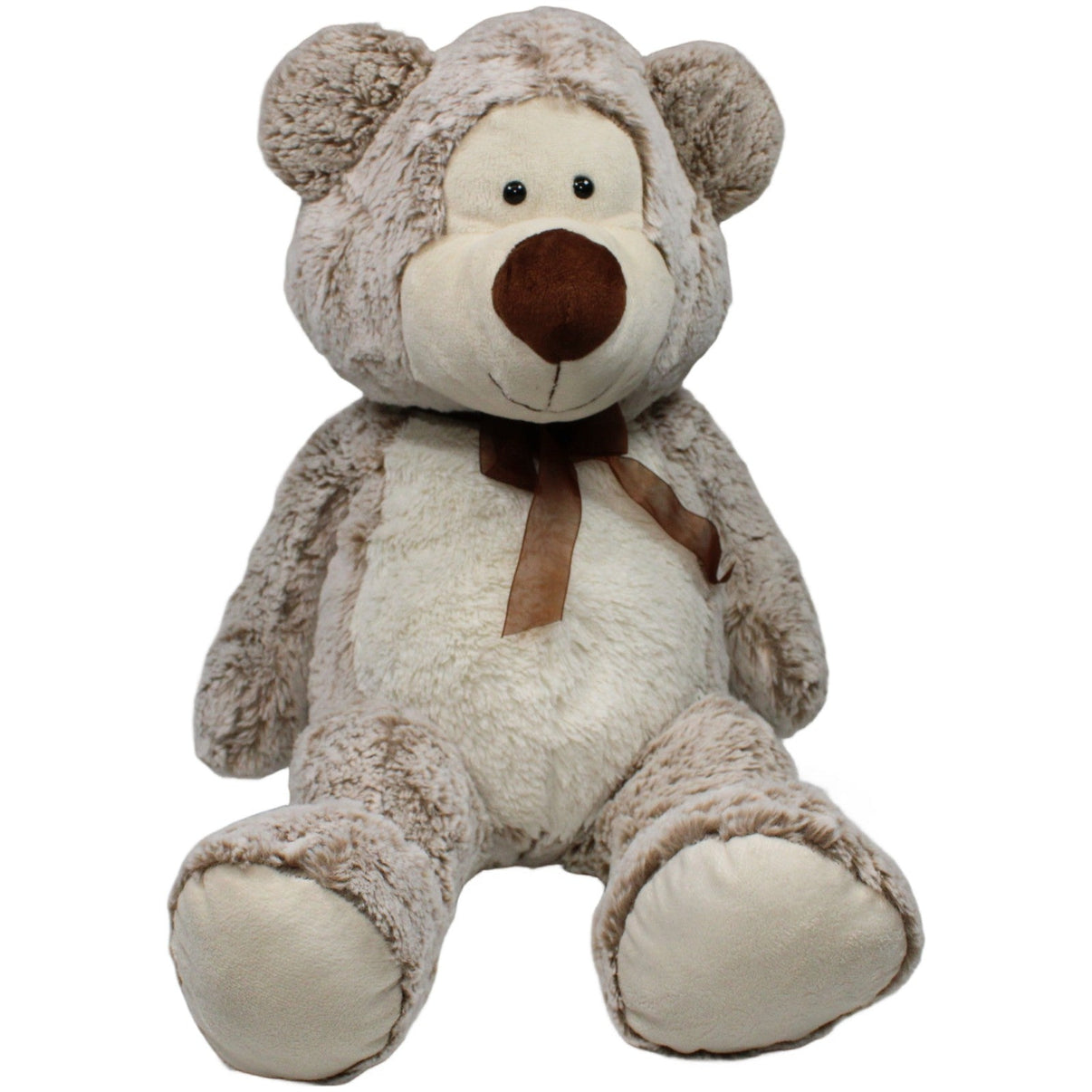 123000020993 TEDI Kuschel - Freunde, hellbrauner XXL Teddy mit Schleife Kuscheltier Kumpel Leo 65cm Beige Braun