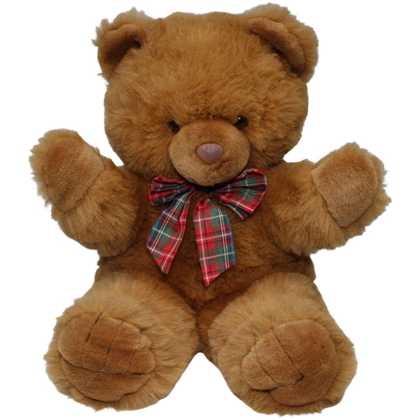 XL Teddybär mit karierter Schleife