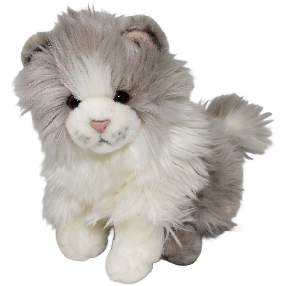 123000021040 Uni - Toys Hübsche Katze mit langen Haaren, grau - weiß Kuscheltier Kumpel Leo 20cm ebay - stofftiere Gebraucht
