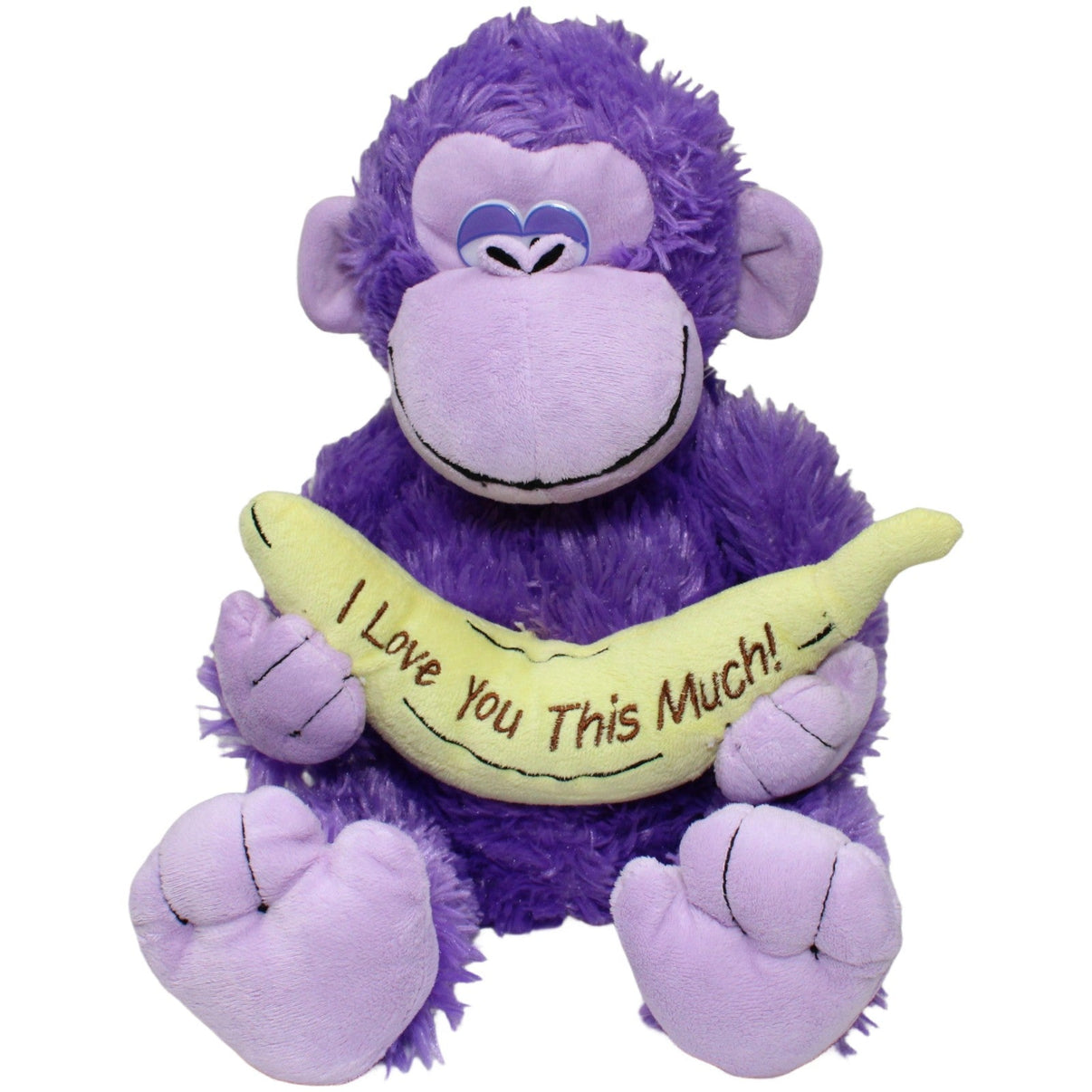 123000021079 Nicky Toy Lila XL Schlenker Affe mit Banane "I Love you This Much!" Kuscheltier Kumpel Leo 40cm Affe ebay - 20 - stofftiere