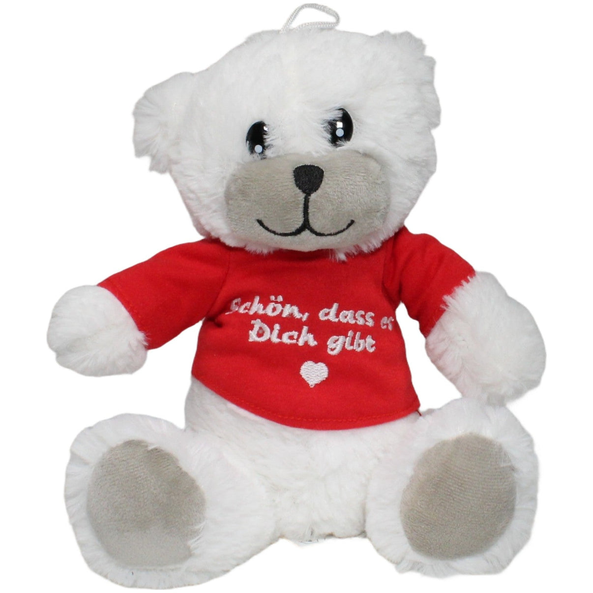 123000021214 Landahl & Baumann Weißer Teddy mit rotem Shirt "Schön das es dich gibt" Kuscheltier Kumpel Leo 20cm ebay - stofftiere Gebraucht