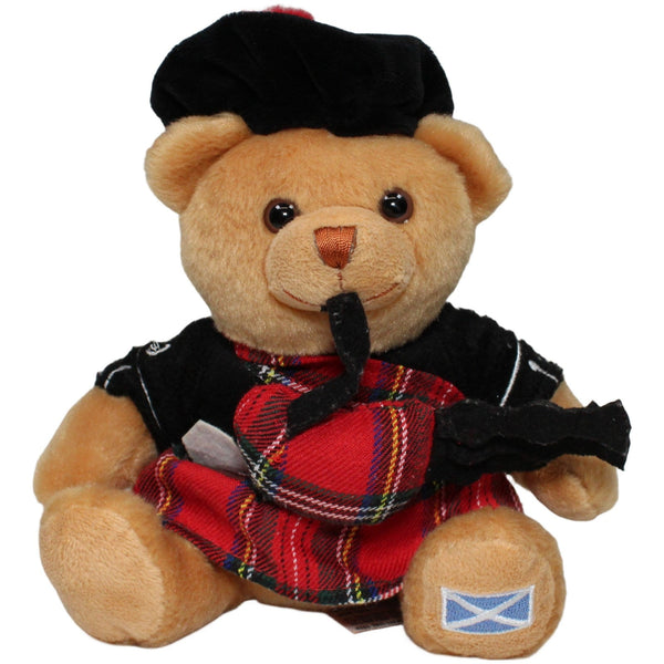 Schottischer Teddy mit Dudelsack, sitzend