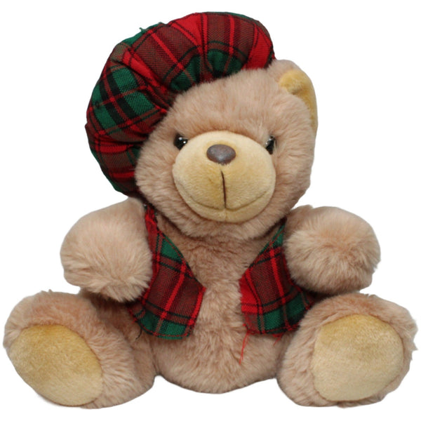 Teddybär mit Schottenhut und Weste