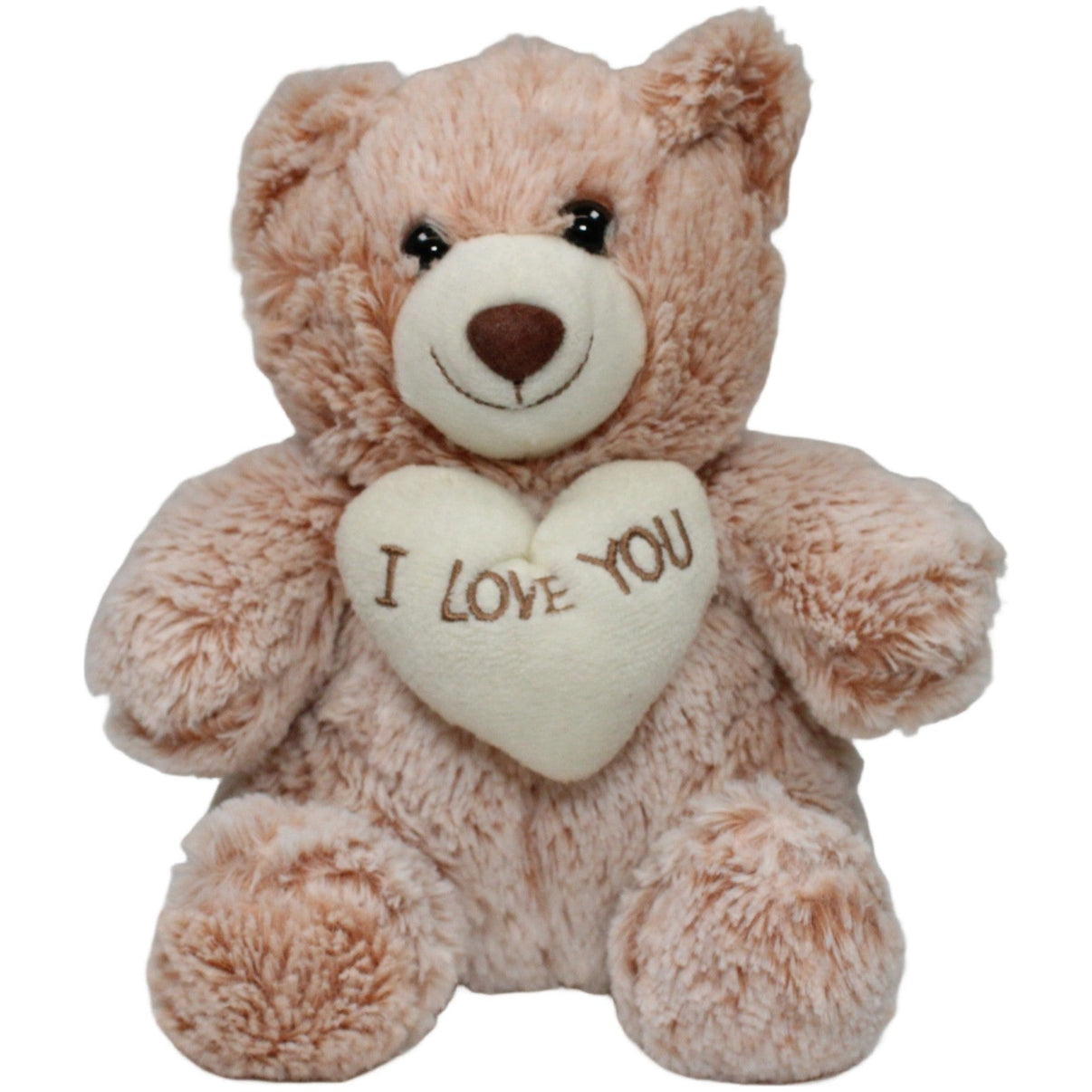 123000021325 Woolworth Woolies, brauner Teddybär mit Herz "I LOVE YOU" Kuscheltier Kumpel Leo 22cm Beige Braun