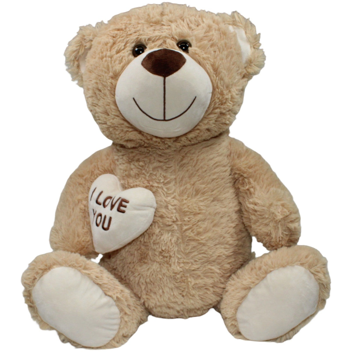 123000021336 TEDI Kuschelfreund XXL Teddybär mit Herz "I LOVE YOU", hellbraun Kuscheltier Kumpel Leo 60cm Beige ebay - 20 - stofftiere
