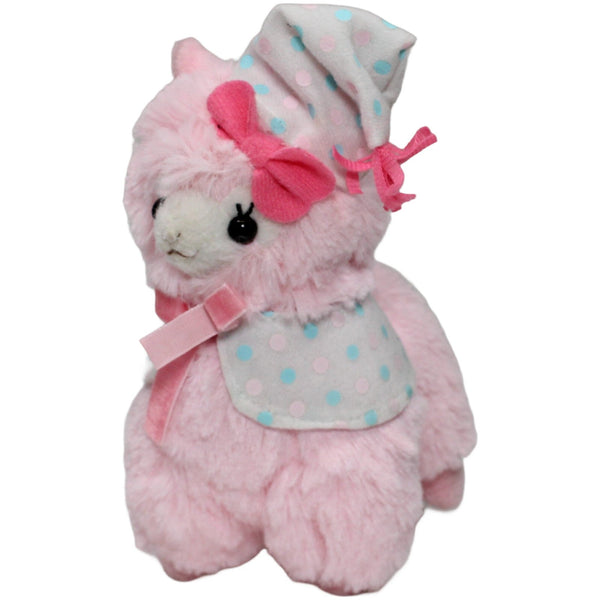 Alpacasso, Alpaka Momo-chan mit gepunkteter Mütze und Cape