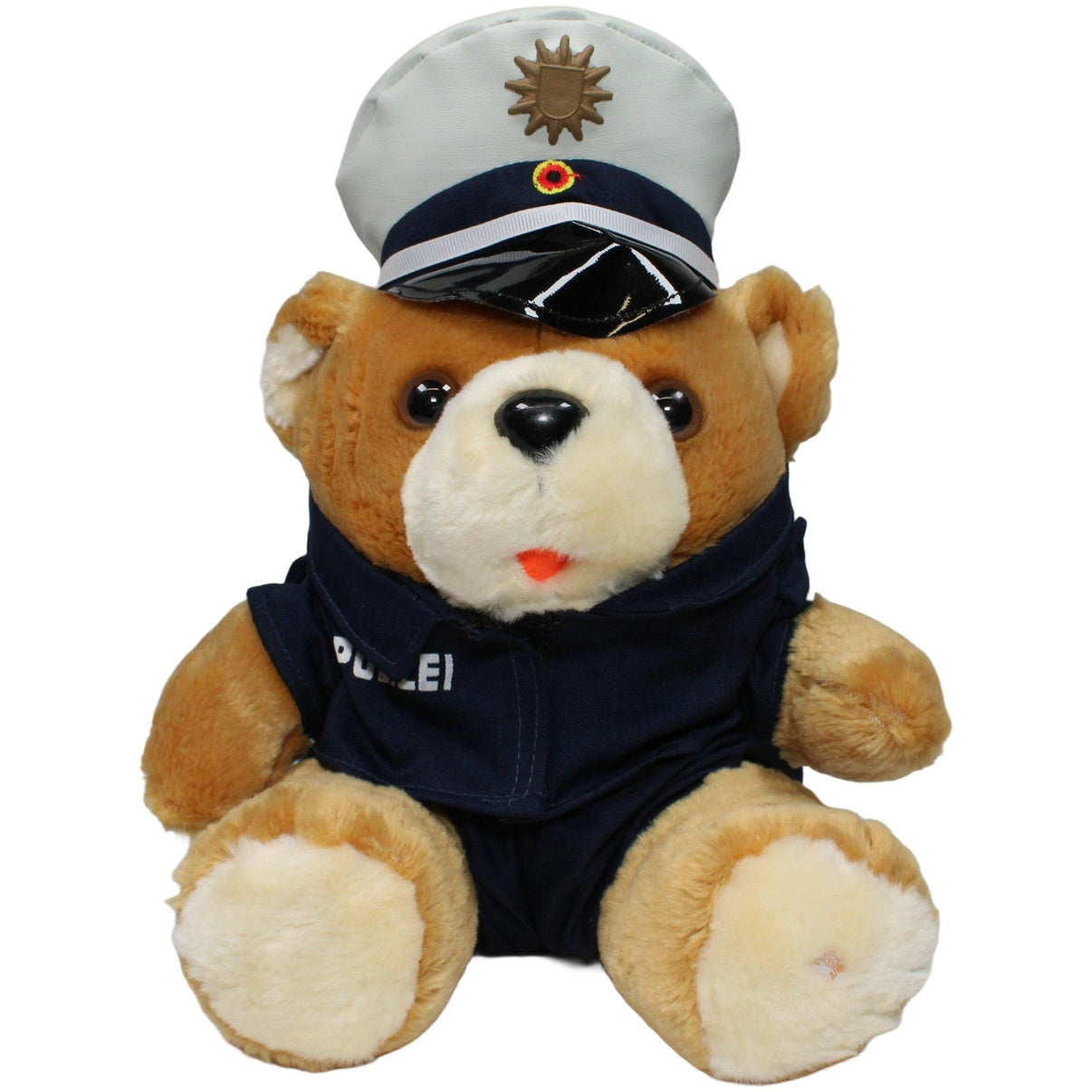 123000021357 Teddywelt Teddybär mit blauer Polizeiuniform Kuscheltier Kumpel Leo 30cm Blau Braun