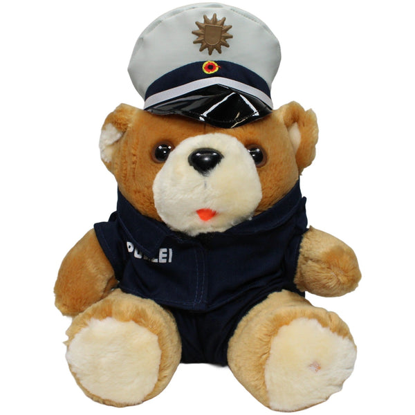 Teddybär mit blauer Polizeiuniform