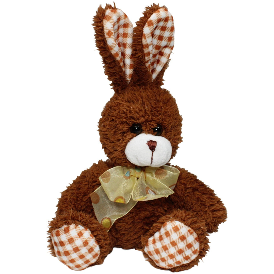 Dunkelbrauner Hase mit Schleife & Karomuster