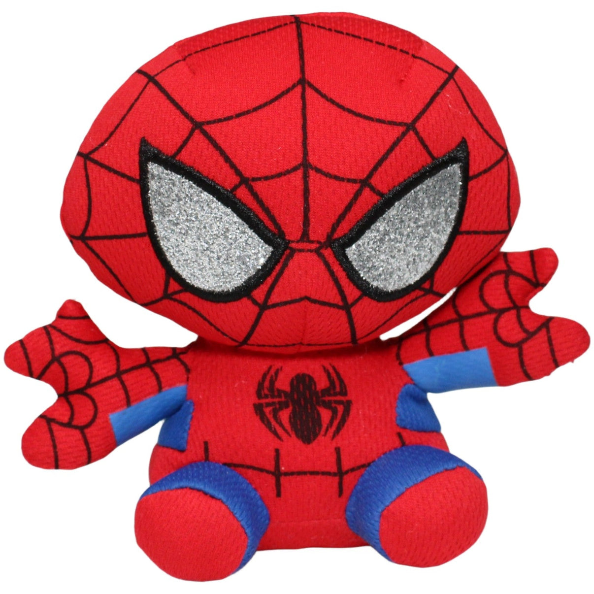 123000021417 TY Marvel Spider - Man mit Glitzer - Augen Kuscheltier Kumpel Leo 15cm Blau Charakter