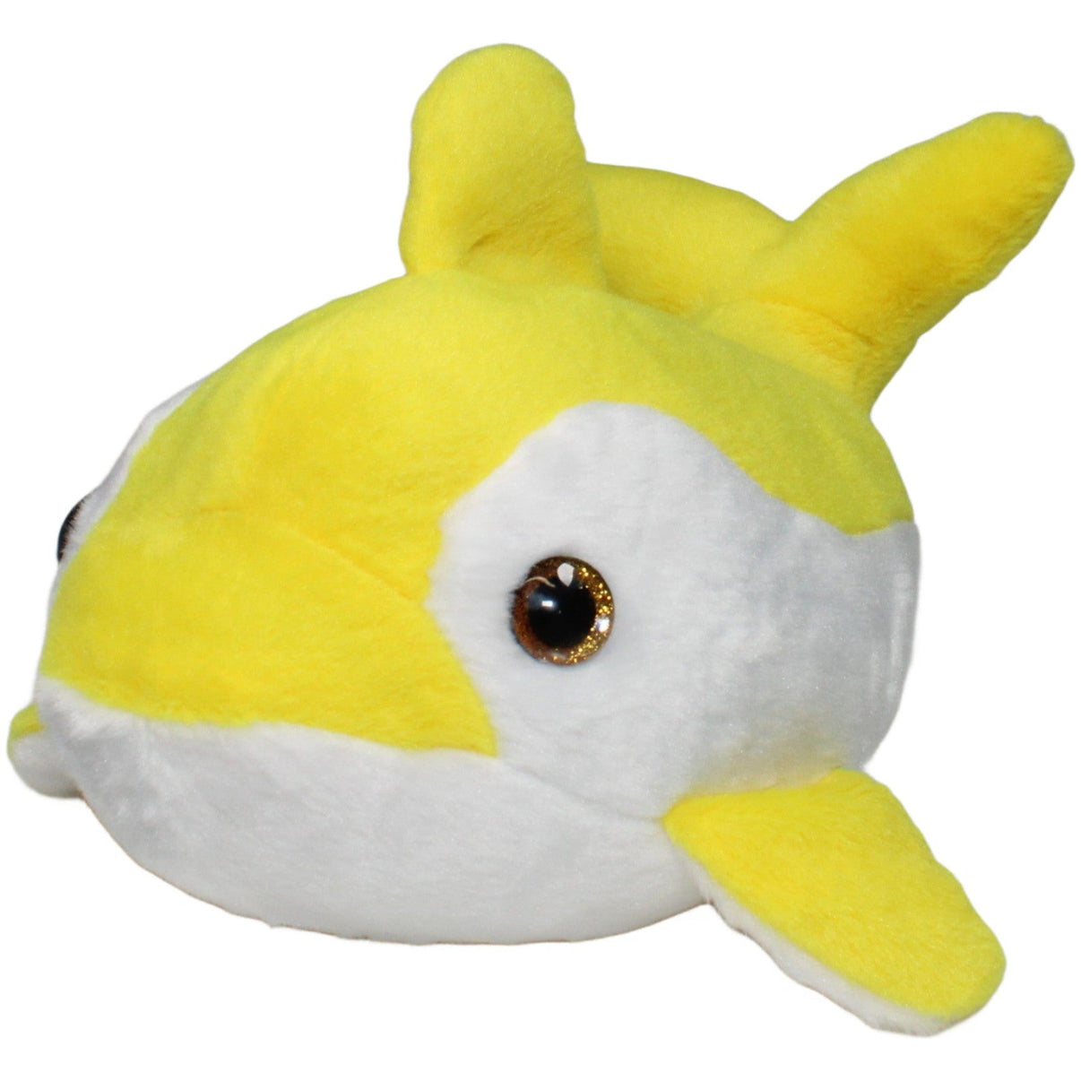 123000021419 Unbekannt Delfin mit Glitzeraugen, gelb - weiß Kuscheltier Kumpel Leo 28cm Delfin ebay - stofftiere