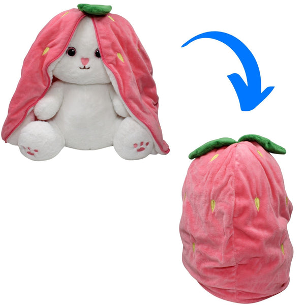 Flos Toys, weißer XL Hase/Erbeere