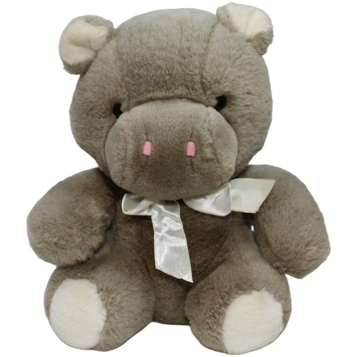 123000021484 Unbekannt Nilpferd mit Schleife, sitzend Kuscheltier Kumpel Leo 25cm Beige ebay - stofftiere