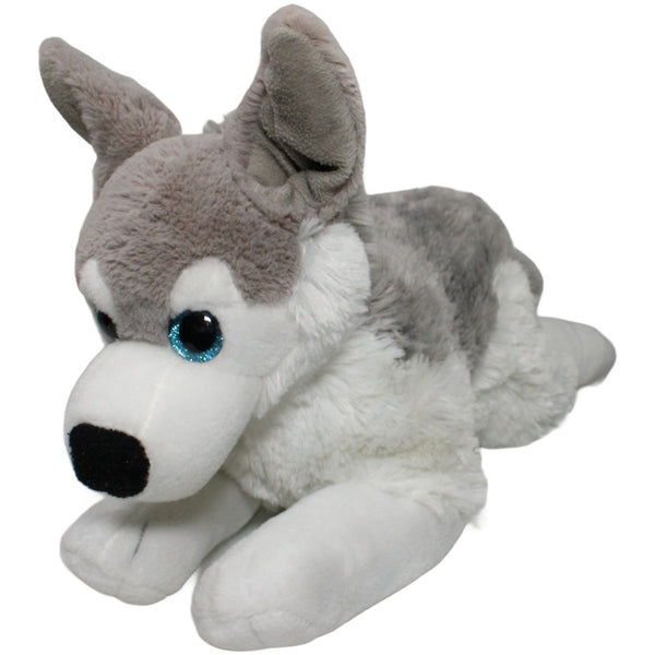 XL Husky mit Glitzeraugen, liegend