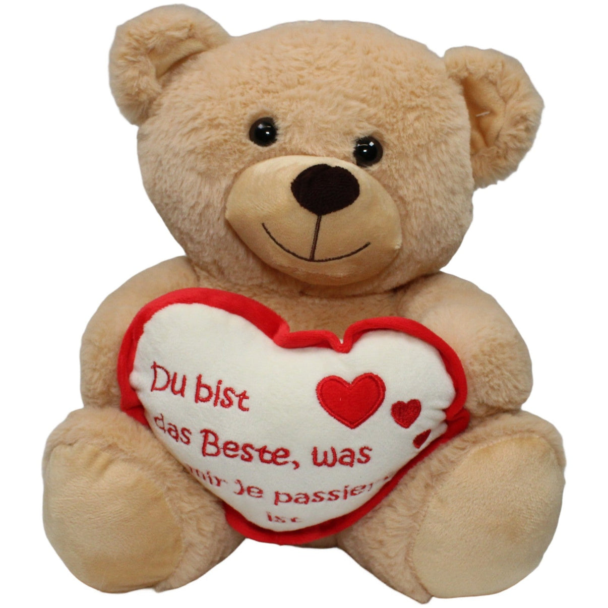 123000021617 Mel - O - Design Bär mit Herz "Du bist der Beste..." Kuscheltier Kumpel Leo 30cm Beige Bär