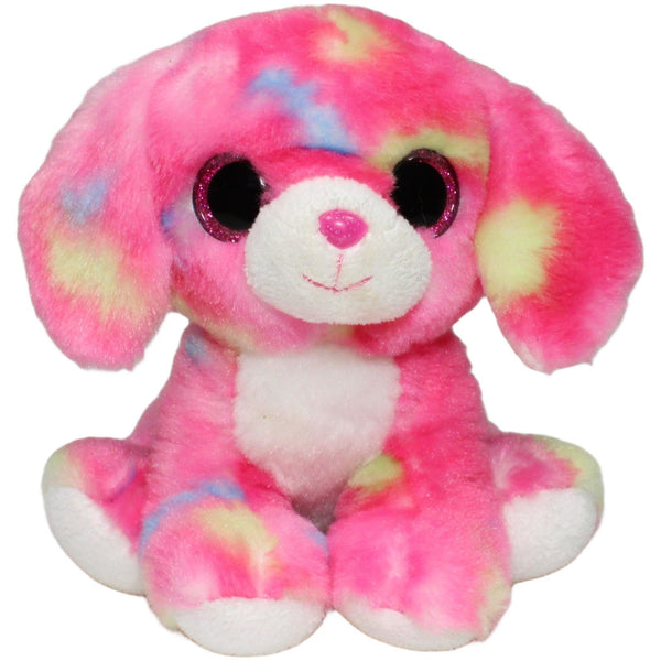 Pinker Hund mit Glitzeraugen