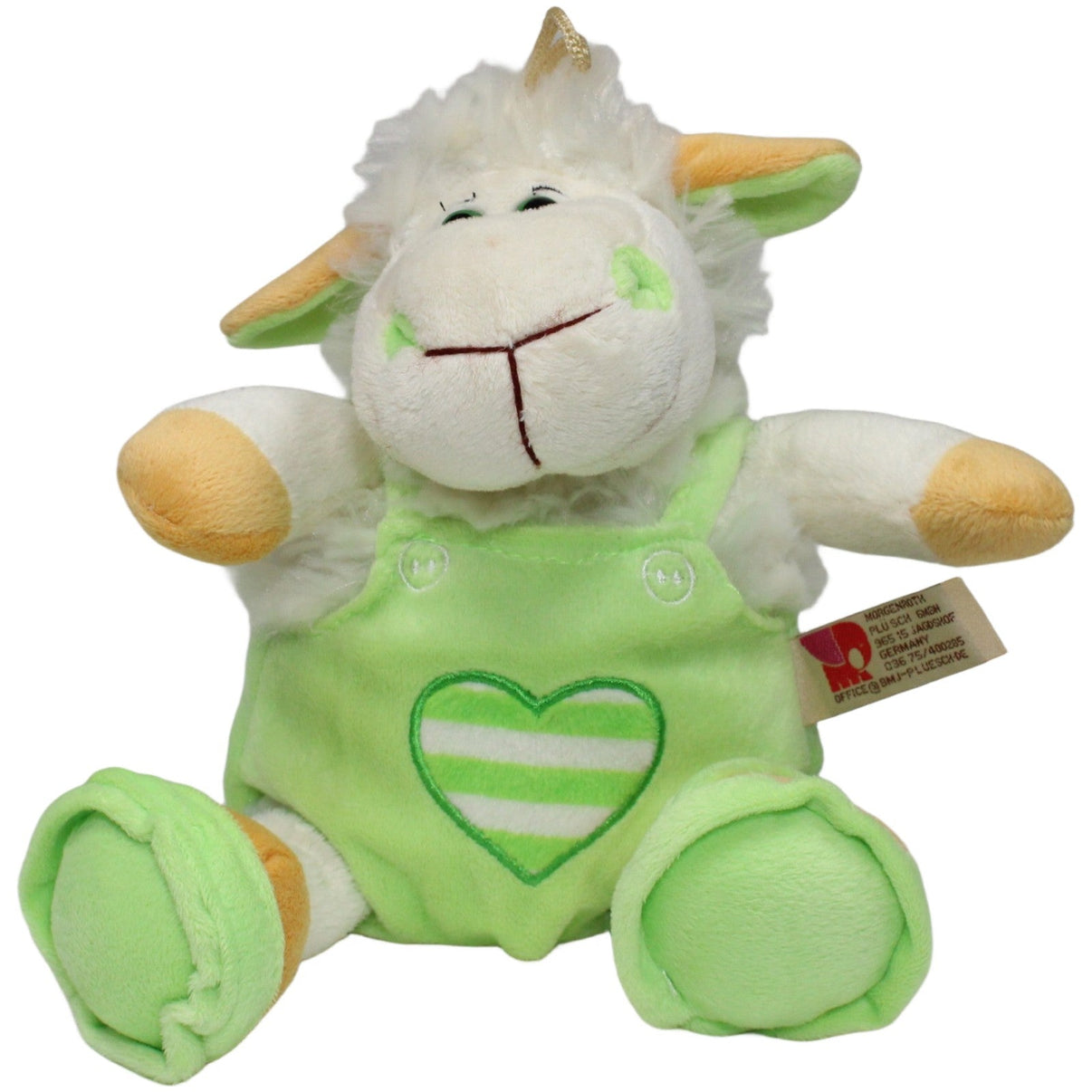 123000021640 Morgenroth Lustiges Schaf mit grüner Latzhose und Schlappen Kuscheltier Kumpel Leo 25cm ebay - stofftiere Gebraucht