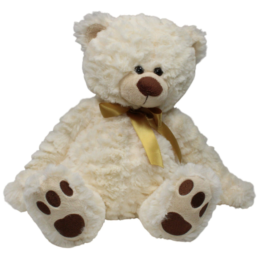 Superweicher weißer Wuschelteddy mit Schleife