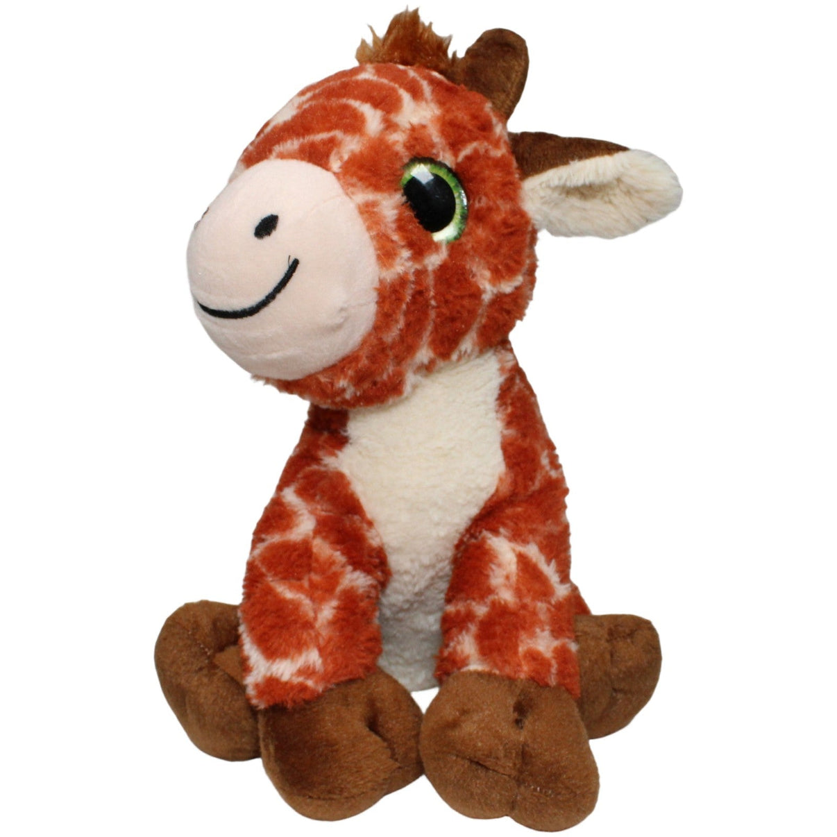 123000021726 Smiki Große GIraffe mit Glubschaugen, sitzend Kuscheltier Kumpel Leo 35cm Beige Braun