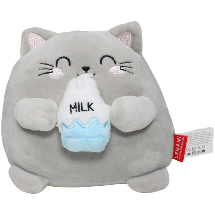 Süße squishy Katze mit Milchtüte