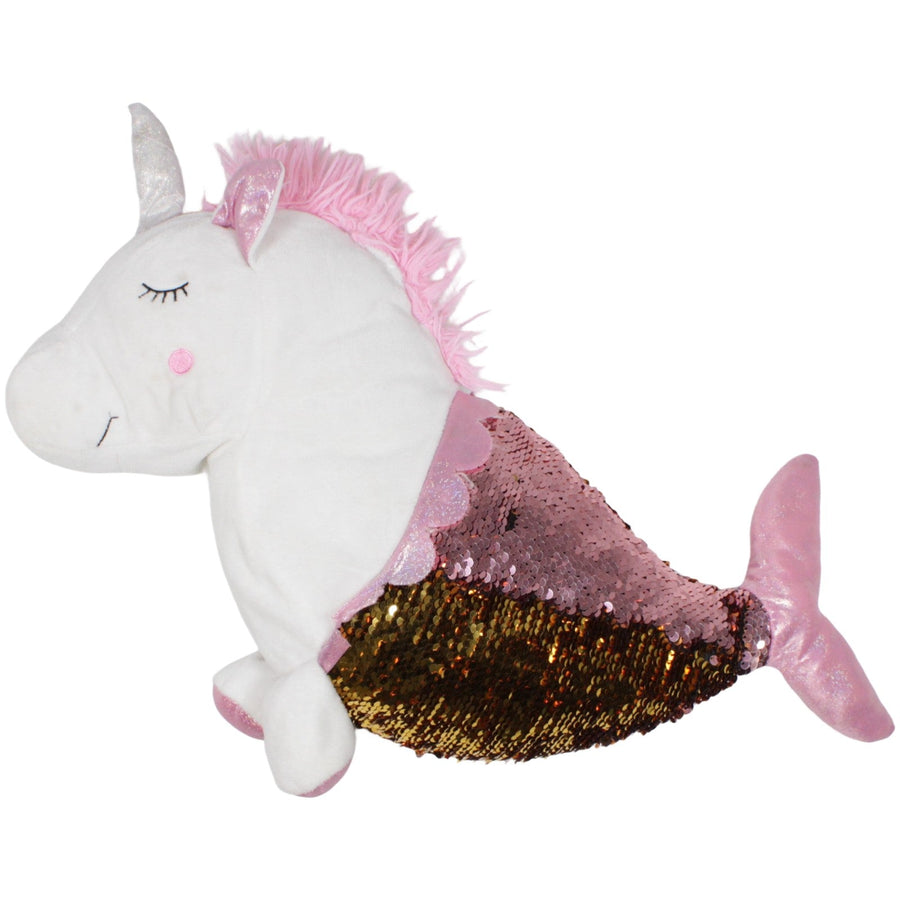 XL Einhorn mit Pailettenfischschwanz, rosa